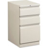 HON® Efficiencies Mobile Box/Box/File Pedestal 15""W x 19.88""D x 28""H Light Gray