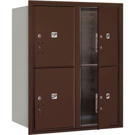 4C Horizontal Mailbox 37-1/2""H DoubleParcel Box 4 PL5 Doors Front Load Bronze USPS