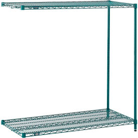 Nexel® 2 Shelf Poly-Green® Wire Shelving Unit Add On 24""W x 14""D x 34""H