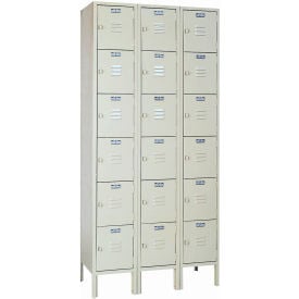 Lyon® 6-Tier 18 Door Locker Hasp Handle 36""W x 18""D x 78""H Putty Unassembled
