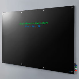 Global Industrial™ Magnetic Glass Dry Erase Board - 96 x 48 - Black