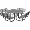 Global Industrial™ 46"" Square Picnic Table with Backrests Expanded Metal Gray