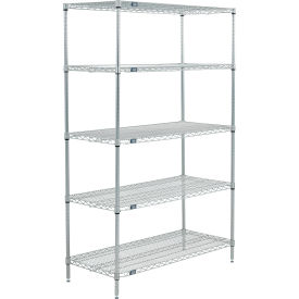 Nexel® 5 Shelf Poly-Z-Brite® Wire Shelving Unit Starter 42""W x 21""D x 86""H