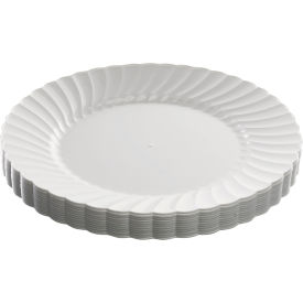 WNA® Classicware Plastic Plates 9"" Dia. White Pack of 180