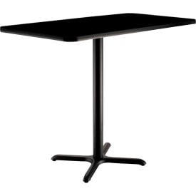Interion® Bar Height Breakroom Table 48""L x 30""W x 42""H Black