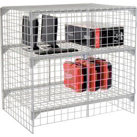 Global Industrial™ 1-Tier 2 Door Wire Mesh Security Locker 48""Wx24""Dx48""H Gray Unassembled