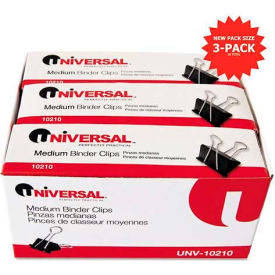 Universal® Medium Binder Clips Steel Wire 5/8"" Cap. 1-1/4"" Wide Black/Silver 36/Pack