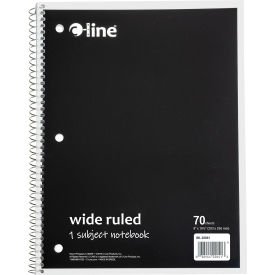 C-Line® 1-Subject Notebook Wide Ruled 70-Page Black 24 Each/Set