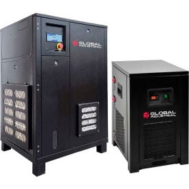 Global Industrial™ Tankless Rotary Screw Compressor w/Dryer 10 HP 1 Phase 230V