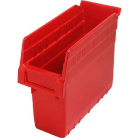 Plastic Nesting Storage Shelf Bin QSB801 4-3/8""W x 11-5/8""L x 8""H Red
