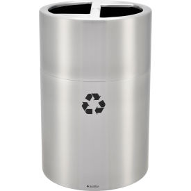 Global Industrial™ Round Multi-Stream Recycling Can 45 Gallon Total Satin Aluminum