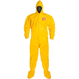 DuPont™ Tychem® 2000 Coverall Hood & Socks/Boots Berry Compliant Yellow LG 12/Qty