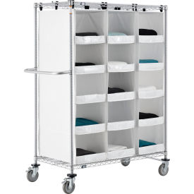Nexel® Stock Picking Truck Single Sided 15 Cells 48""L x 24""W x 69""H White