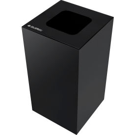 Global Industrial™ Square Recycling/Trash Can with Waste Lid 28 Gallon Black