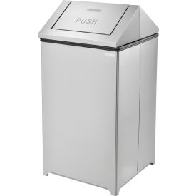 Global Industrial™ Stainless Steel Square Swing Top Trash Can 40 Gallon