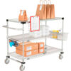 Nexelate® Curbside Cart w/3 Shelves & Polyurethane Casters 48""L x 24""W x 40""H