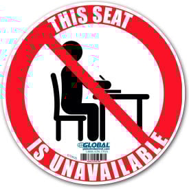 Global Industrial™ 6"" Round Seat Unavailable Adhesive Sign