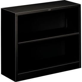 HON® Metal Bookcase Two-Shelf 34-1/2""W x 12-5/8""D x 29""H Black