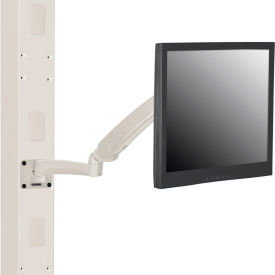 Global Industrial™ Gas Spring LED/LCD Flat Panel Monitor Arm with VESA Plate Beige