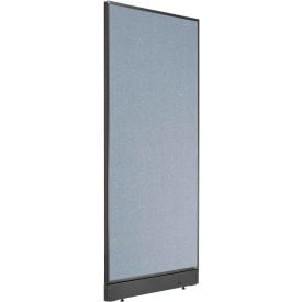 Interion® Non-Electric Office Partition Panel with Raceway 24-1/4""W x 64""H Blue
