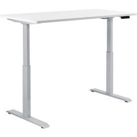 Interion® Electric Height Adjustable Desk 48""W x 30""D White W/ Gray Base