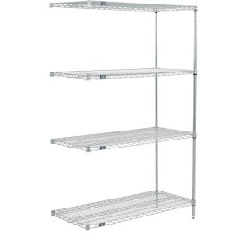 Nexel® 4 Shelf Poly-Z-Brite® Wire Shelving Unit Add On 24""W x 24""D x 63""H