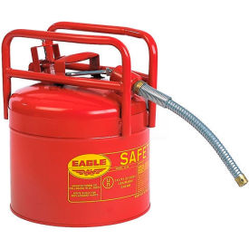 Eagle D.O.T. Approved Transport Can with 5/8""Flexible Hose Type II Red 5 Gal. 1215SX5