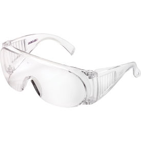 Global Industrial™ OTG Visitor Safety Glasses Scratch Resistant Clear Lens/Frame