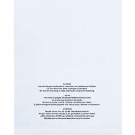 Global Industrial™ Flat Suffocation Warning Poly Bags 14""W x 20""L 1 Mil Clear 1000 Pack