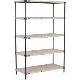Nexel® Nexelite® 5 Shelf Vented Plastic Mat Shelving Unit Starter 60""W x 18""D x 74""H