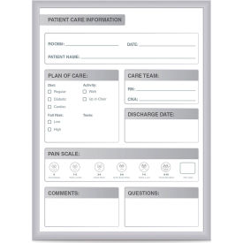 Ghent Patient Room Graphic Whiteboard - Dry Erase Surface - 3' x 4' - Silver Frame
