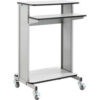 Global Industrial™ Mobile Computer Workstation & Standing Desk With Keyboard & Mouse Tray Gray