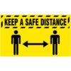 NoTrax® Keep a Safe Distance Safety Message Mat 3/8"" Thick 3' x 5' Yellow
