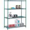 Nexel® 4 Shelf Poly-Green® Wire Shelving Unit Starter 54""W x 21""D x 74""H