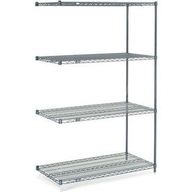 Nexel® 4 Shelf Nexelon® Blue Wire Shelving Unit Add On 24""W x 14""D x 54""H