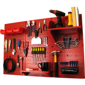 Wall Control Pegboard Standard Tool Storage Kit Red 48"" X 32"" X 9""