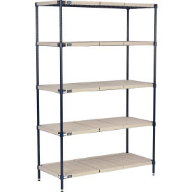 Nexel® Nexelite® 5 Shelf Vented Plastic Mat Shelving Unit Starter 42""W x 21""D x 86""H