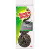 Scotch-Brite® Metal Scrubbing Pads 2 1/2"" X 2 3/4"" Stainless Steel Silver 3/Pk 8 Pks/Ct