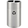 Global Industrial™ Round Multi-Stream Recycling Can 31 Gallon Total Satin Aluminum