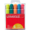 Desk Highlighter Five-Color Set Chisel Tip Pocket Clip