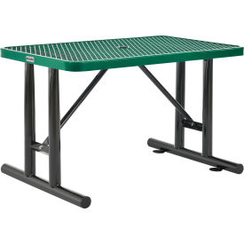 Global Industrial™ 4' Rectangular Steel Outdoor Table Expanded Metal Green