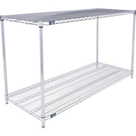 Nexel® 2 Shelf Chrome ESD Wire Shelving Unit Starter 60""W x 21""D x 34""H
