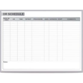 Ghent Operating Room Graphic Whiteboard - Dry Erase Surface - 3' x 4' - Silver Frame