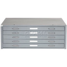 Interion® 5 Drawer Blueprint Flat File Cabinet 53-3/4W Gray