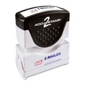 Cosco® Pre-Inked Message Stamp E-MAILED 1/2"" x 1-5/8"" Blue/Red