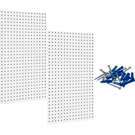Triton Products 24""W x 42-1/2""H White Epoxy Steel Square Hole Pegboards w/ Mounting Hardware