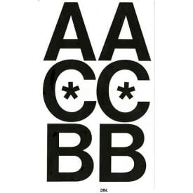 Chartpak Vinyl Letters CHA01070 3""H Black Helvetica Font 50 Pcs