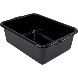 Quantum Bussing Tub 21""L x 15""W x 7""H Flat Bottom Bus Box Polypropylene Black