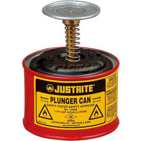 Justrite Plunger Can 1-Pint Red 10008
