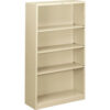 HON® Metal Bookcase Four-Shelf 34-1/2""W x 12-5/8""D x 59""H Putty